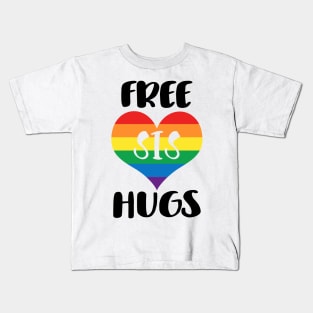 Free Sis Hugs - Black Text Kids T-Shirt